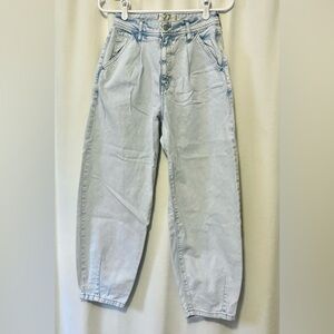 Original Good Luck We The Free Jeans 100% Cotton Parachute/Barrel w Pleat sz 27